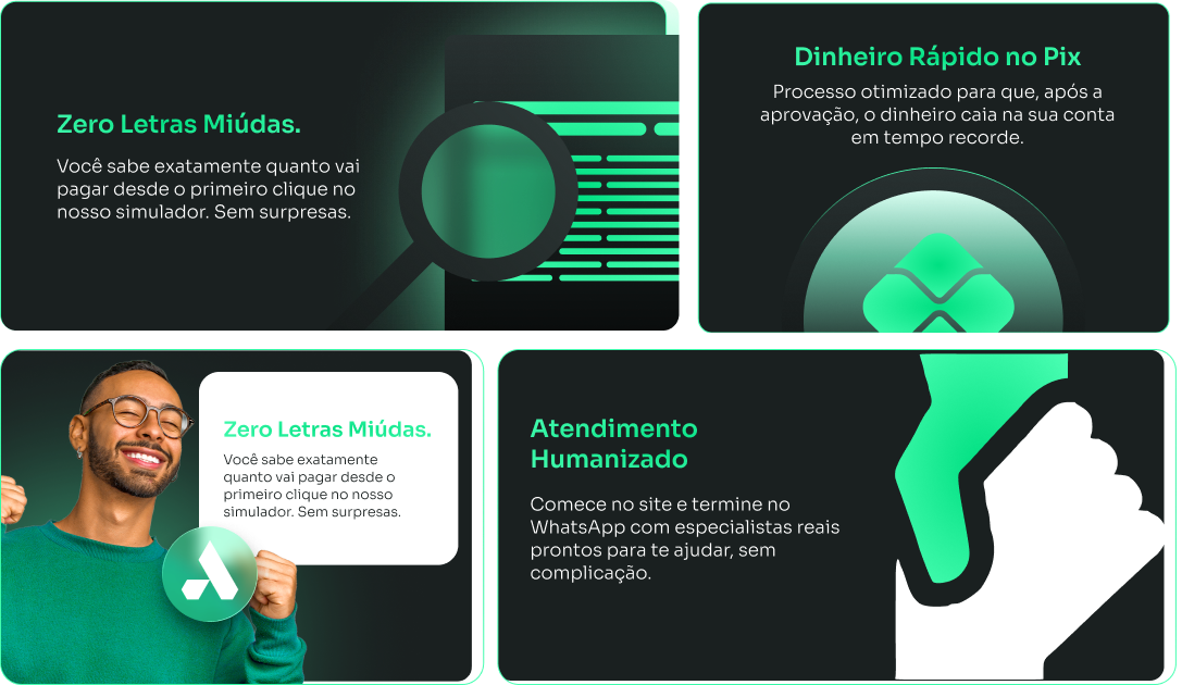 Por que escolher a Antecipey — Zero Letras Miúdas, Dinheiro Rápido no Pix, Atendimento Humanizado