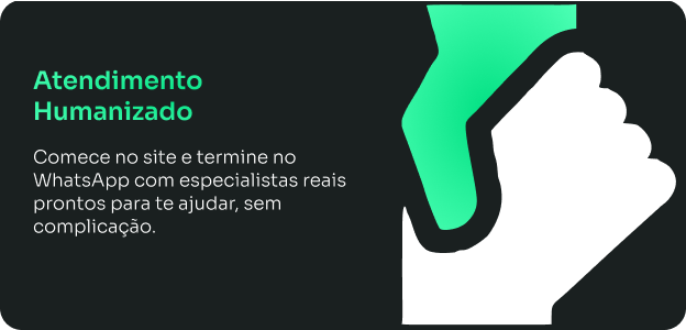 Atendimento Humanizado: comece no site e termine no WhatsApp com especialistas reais.